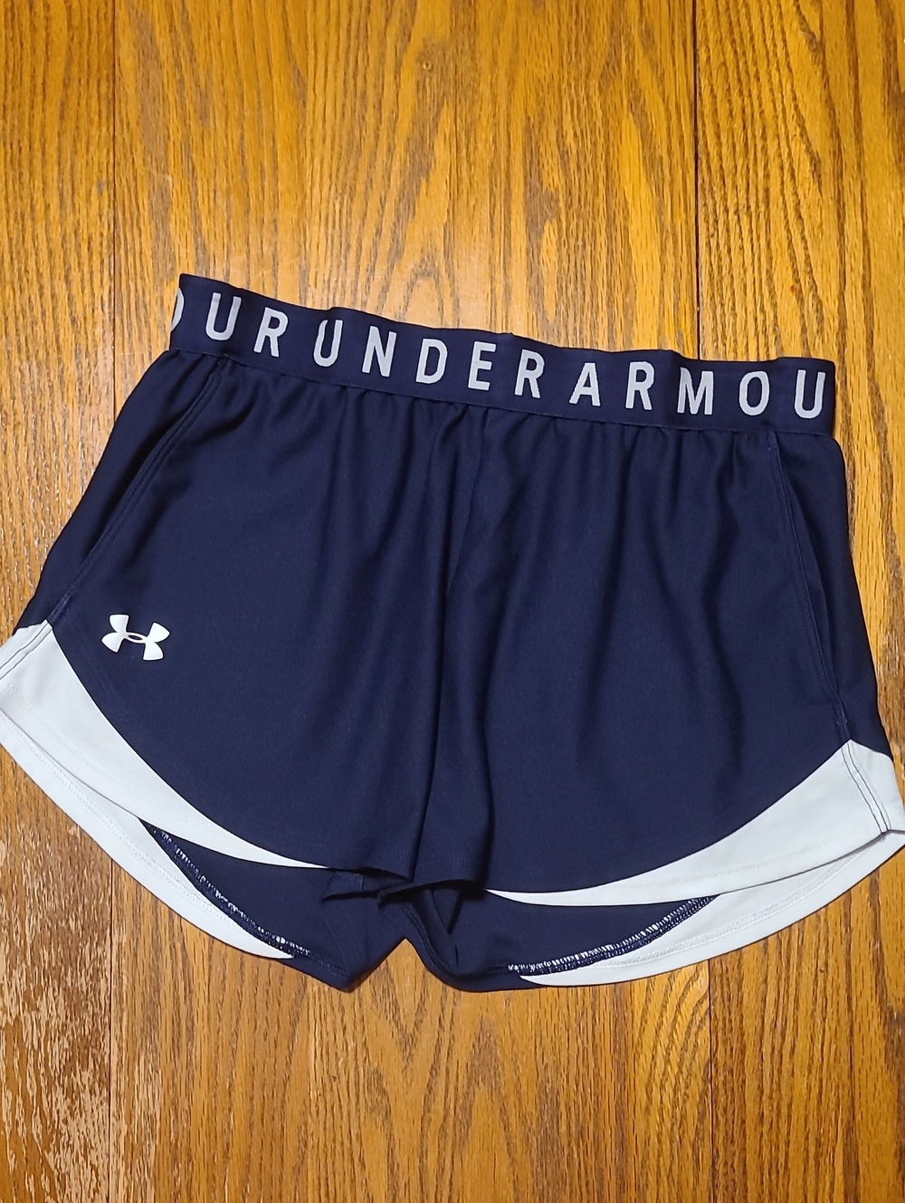 Under Armour Navy and White Women's Athletic Shorts - Ladies Small